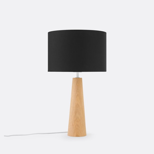 Pied de lampe à poser en chêne, Obelia naturel <span itemprop=