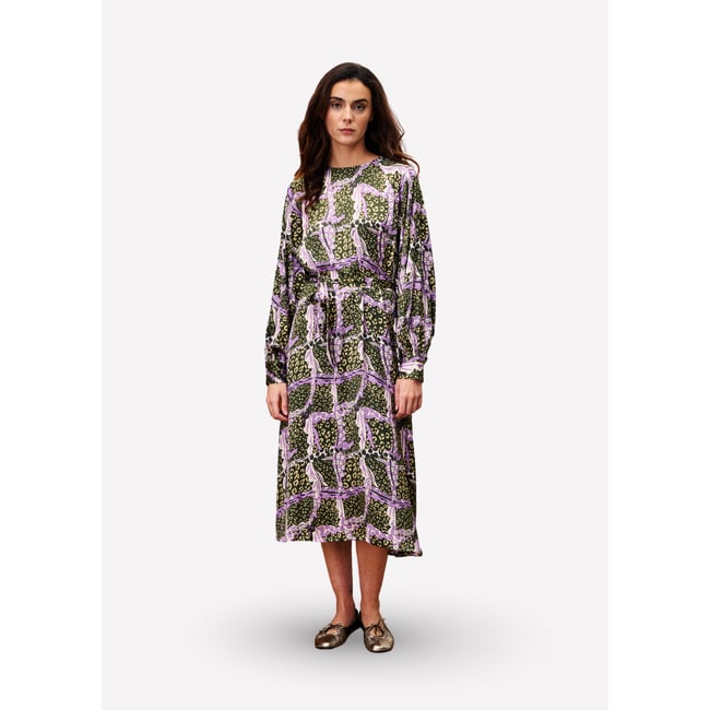 Robe  longue SARRIETTE leo vert <span itemprop=