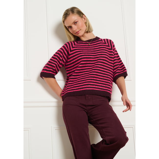 Pull rayé manches courtes - LOLALIZA
