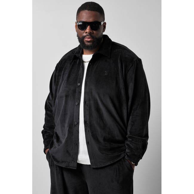 Chemise en velours noir <span itemprop=