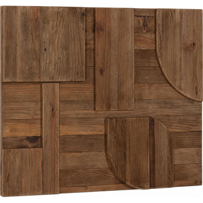 Sculpture murale géométrique en bois de pin Couleur naturel vieilli <span itemprop=