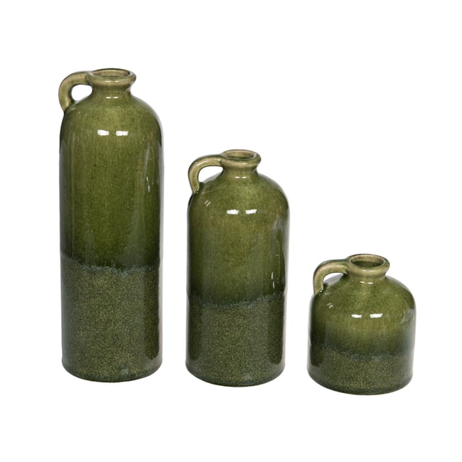 Set de 3 vases céramique Thira - THIRA Couleur vert <span itemprop=