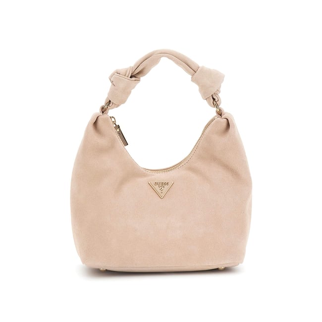 Mini Sac Hobo Isotta Cuir Véritable beige <span itemprop=