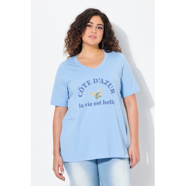 T-shirt brodé. Manches courtes - ULLA POPKEN