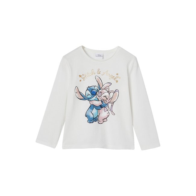 Tee-shirt Disney® Stitch & Angel Fille écru <span itemprop=