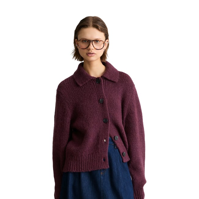 Cardigan épais, coupe classique en mélange de laine vierge douce - MARC O’POLO DENIM
