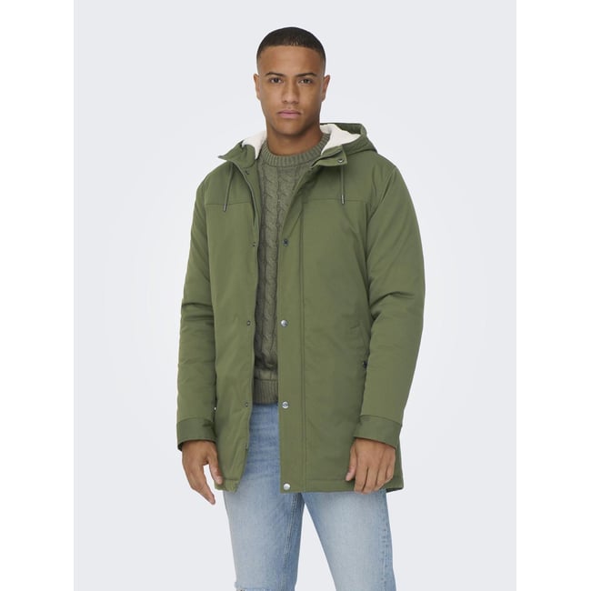 Parka Longue olive night <span itemprop=