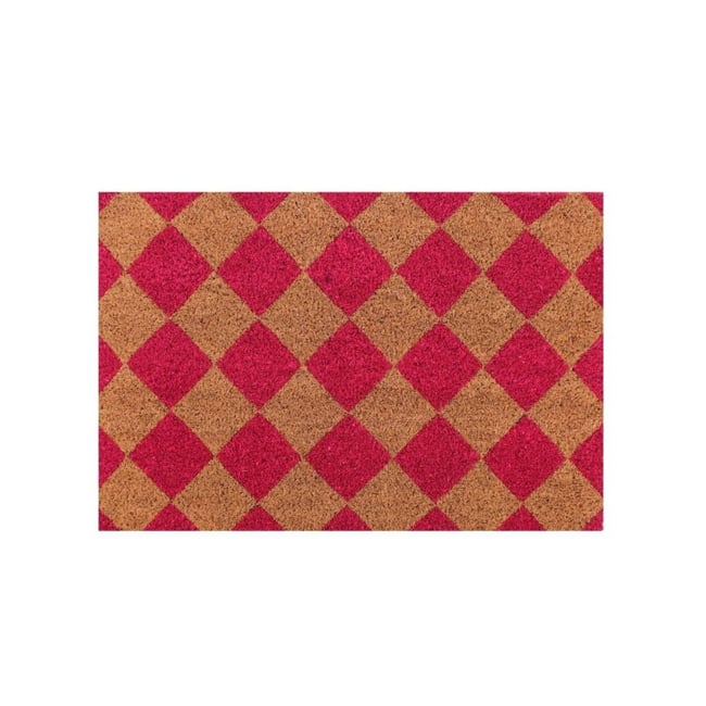 Paillasson coco imprimé 40x60cm Couleur rose <span itemprop=