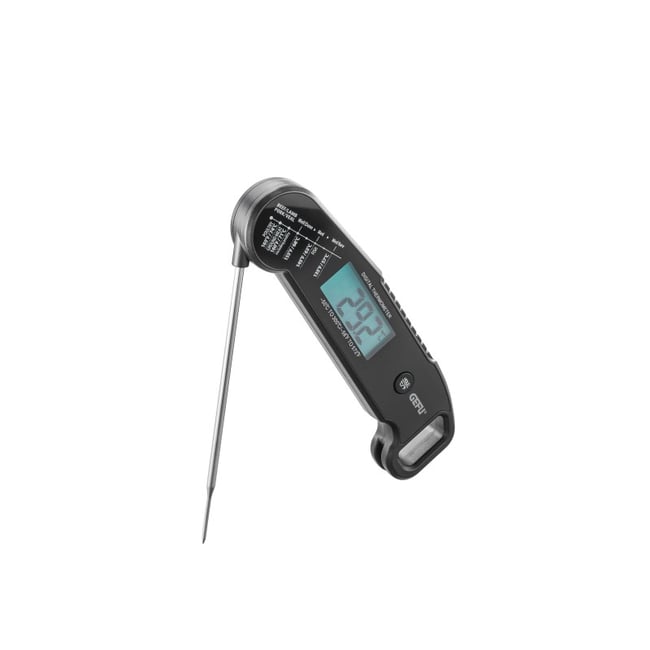 Thermomètre numérique pliable aurema noir/argent <span itemprop=