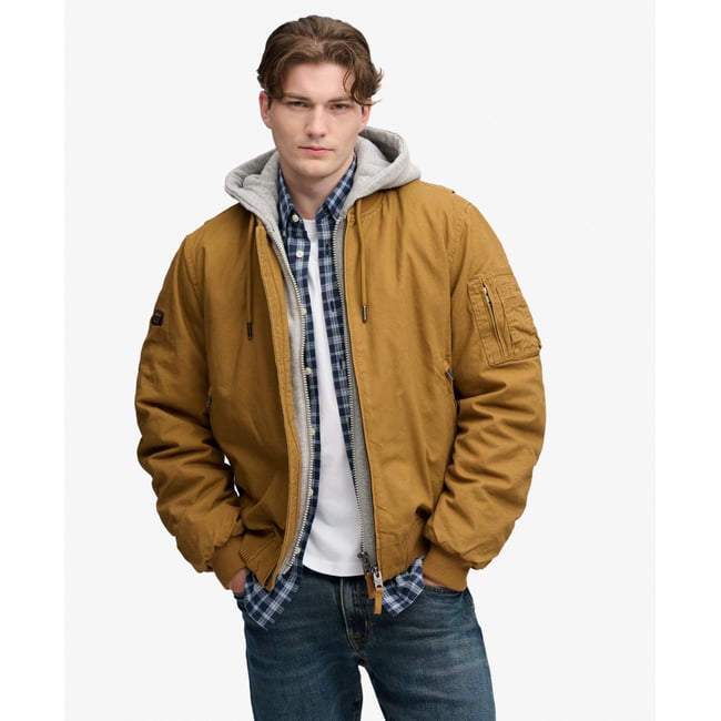 Bomber MA1 en Toile à Capuche marron denim co tobacco <span itemprop=