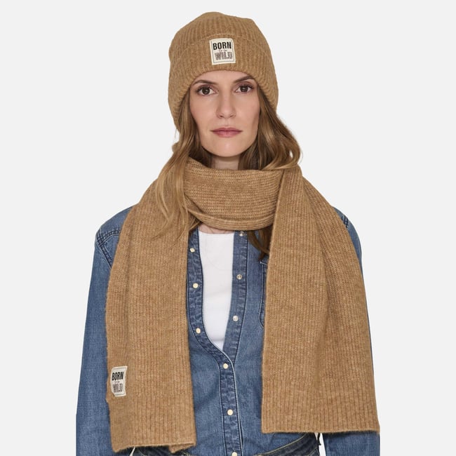 Echarpe FEDORA camel <span itemprop=
