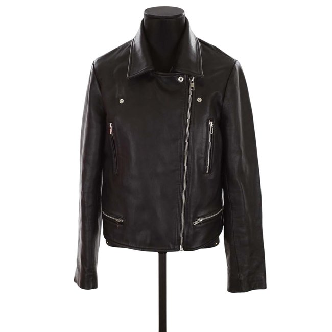 Veste en cuir - Très Bon État noir <span itemprop=