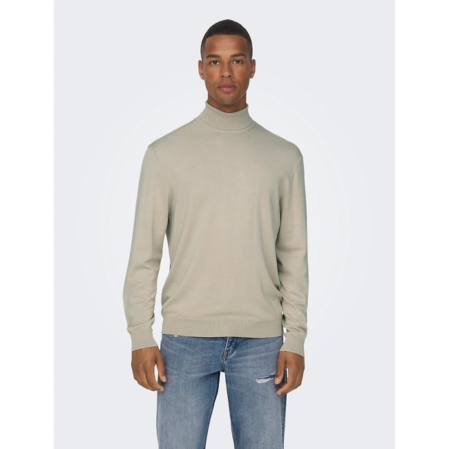 Wyler Turtleneck Jumper, grey-beige, ONLY & SONS