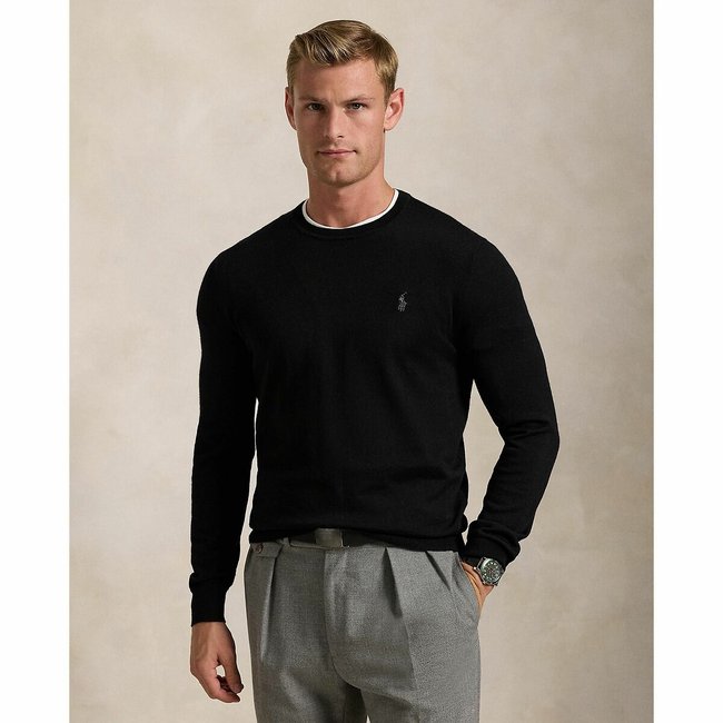 Merino wool jumper with crew neck black Polo Ralph Lauren La Redoute
