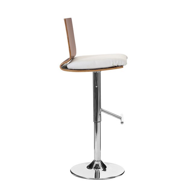 Tyrese Walnut and Faux Leather Bar Stool, brown, SO'HOME
