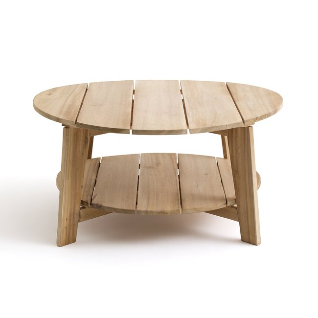 Table basse de jardin acacia, Réphir naturel à peindre <span itemprop=