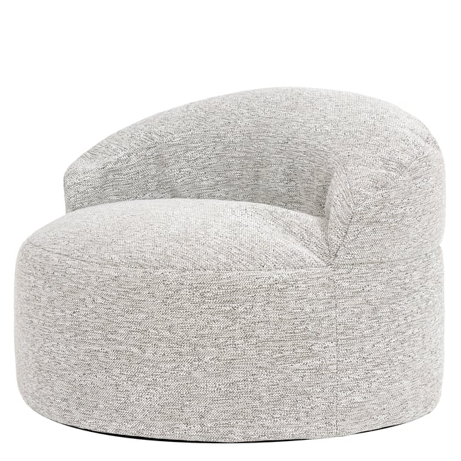 Pouf fauteuil d’appoint décoratif en tissu tissé Oeko-Tex® - ORB Couleur naturel beige <span itemprop=