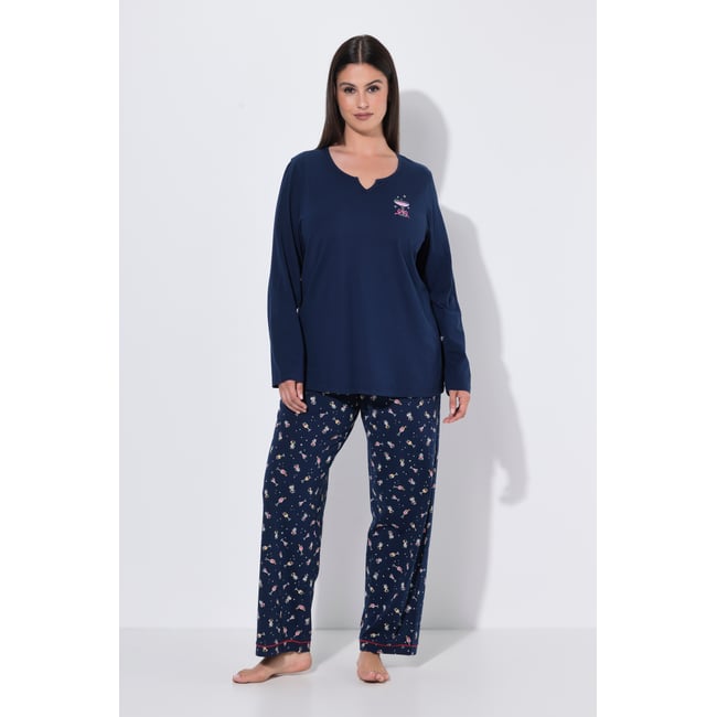 Pyjama motif cocktails bleu nuit <span itemprop=