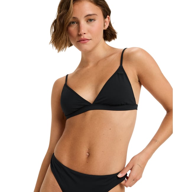 Haut de maillot de bain bikini triangle BEACH CLASSICS FIXED TRI. noir anthracite <span itemprop=