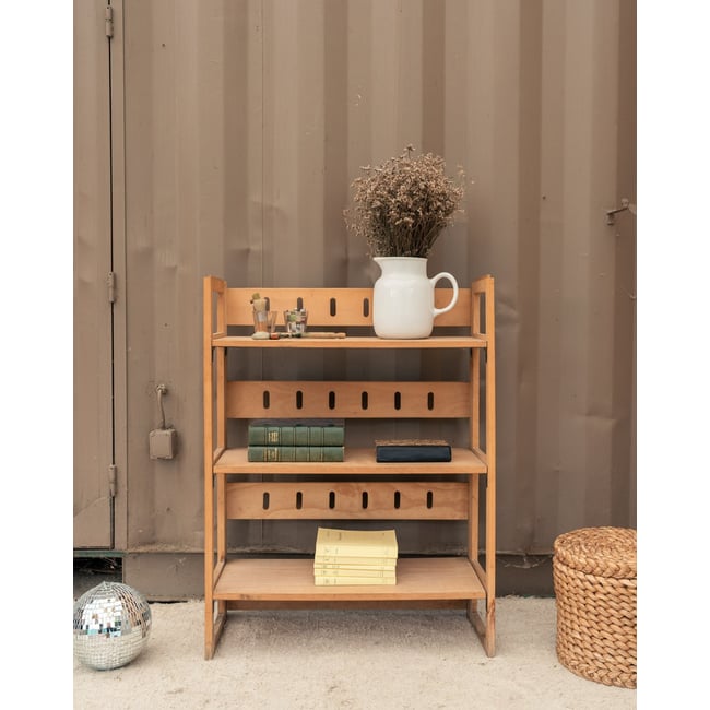 Étagère de bouquiniste en bois Gaëlle N°1581 - Bon état Couleur bois clair <span itemprop=