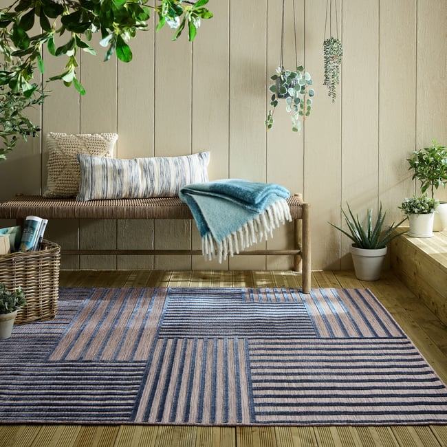 Tapis extérieur VIGO BLOCKS Couleur bleu <span itemprop=