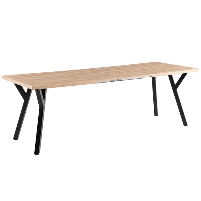 Table à manger extensible 160/240 cm en MDF décor mélaminé, BEATRIX Couleur marron <span itemprop=