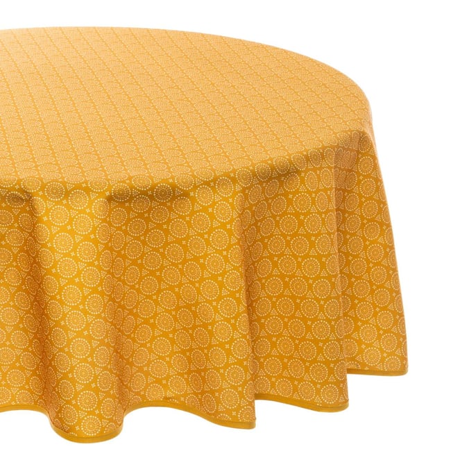 Nappe ronde anti-tâche NAJI ocre <span itemprop=