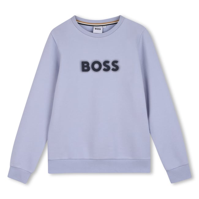 Sweat-shirt col rond bleu delave <span itemprop=