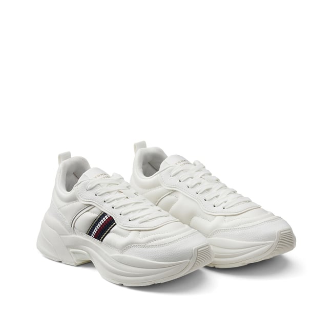 Baskets runner chunky en cuir blanc <span itemprop=