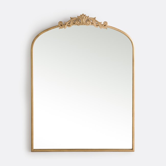 Miroir métal fer 90 x 120 cm, Jinia Couleur laiton <span itemprop=