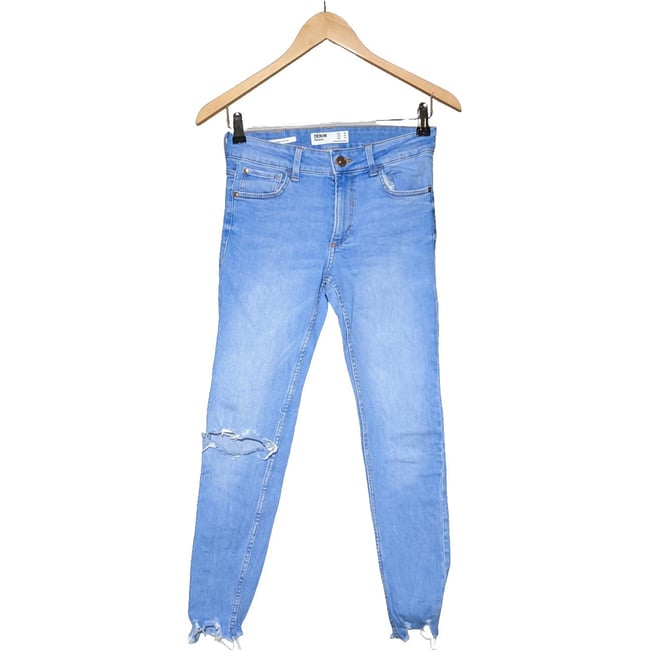 Jean Slim Femme Stradivarius Taille 36 Couleur Aubergine - Très Bon état
