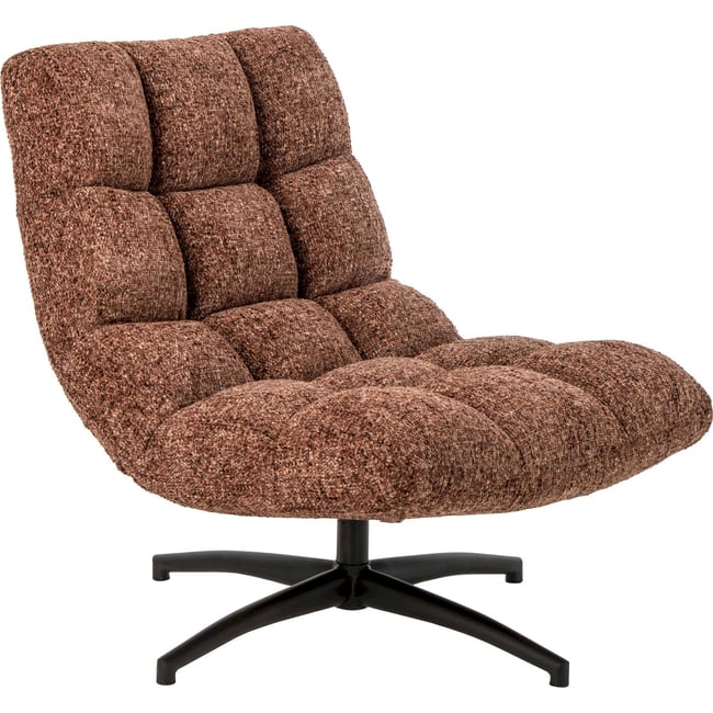 Chaise longue matelassée pivotante en métal Couleur terracotta <span itemprop=