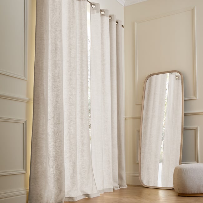 Cortinado em linho lavado com forro, ilhós, Private - AM.PM