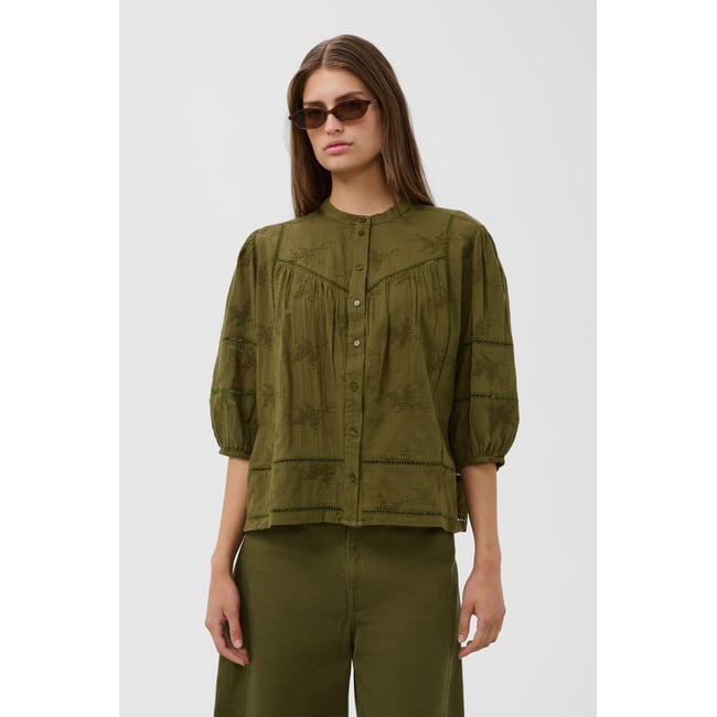 Chemise à manches longues vert beech <span itemprop=