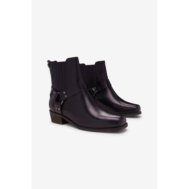 Bottines Jacksons leather black <span itemprop=