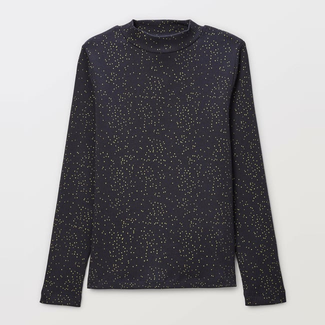 Sous-pull à col montant avec fibres métallisées en coton BIO GOTS - MONOPRIX