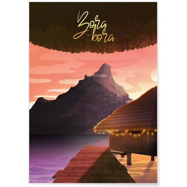 Affiche Bora-Bora Couleur blanc <span itemprop=
