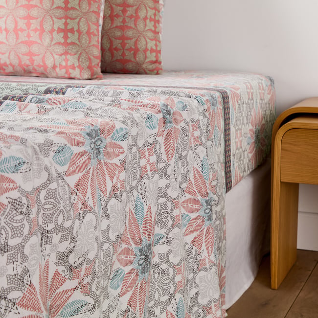 Drap flanelle, Bergame gris/vert/violet/rose <span itemprop=