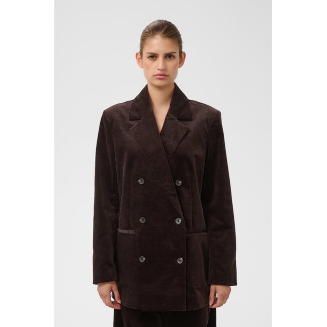 Blazer marron ganache <span itemprop=