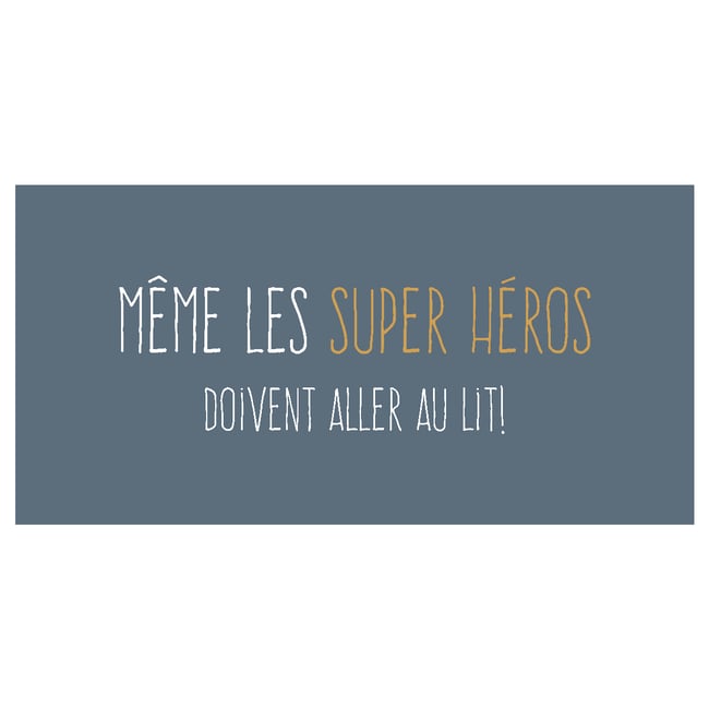 Tapis coton enfant imprimé enfant HEROS Couleur bleu <span itemprop=
