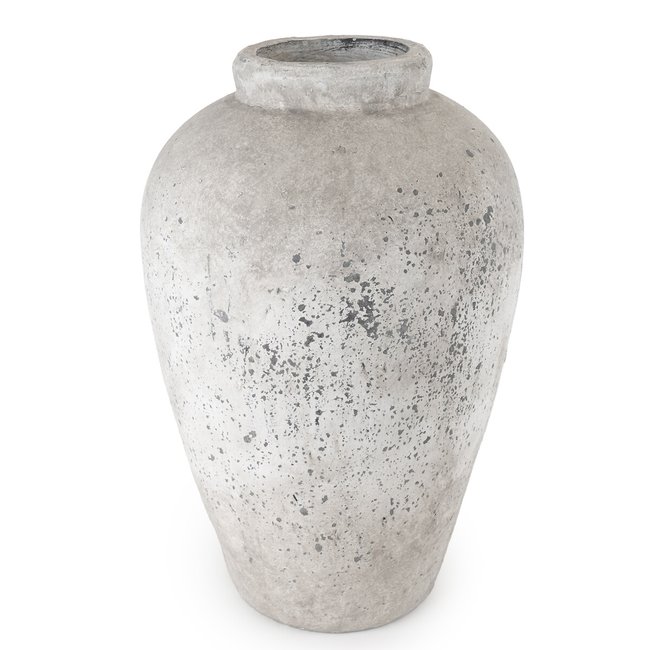 37.5cm Rustic Medium Urn Vase, grey, SO'HOME