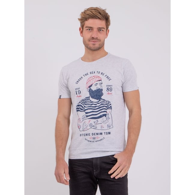 T-shirt Manches Courtes Col Rond Pur Coton Nuplaton - RITCHIE
