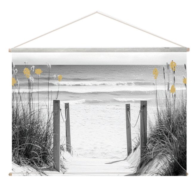 Toile de décoration murale dorée à motif mer Couleur doré <span itemprop=