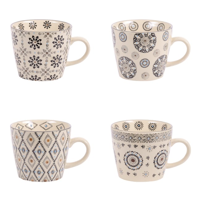 Coffret de 4 tasses Nelson 30 cl - NELSON Couleur gris <span itemprop=