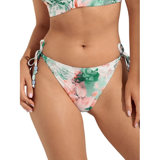 Bas maillot slip de bain taille basse à nouettes Japan vert <span itemprop=