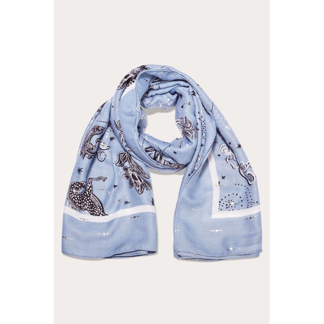 Foulard carré bleu gris <span itemprop=