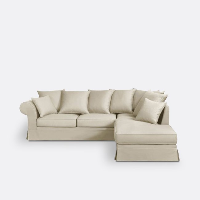 Half-braided cotton corner sofa, fixed, Adelia - LA REDOUTE INTERIEURS