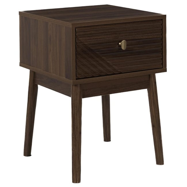 Table De Chevet Marron 1 Tiroir Avec Poignée Dorée Couleur v002230 <span itemprop=