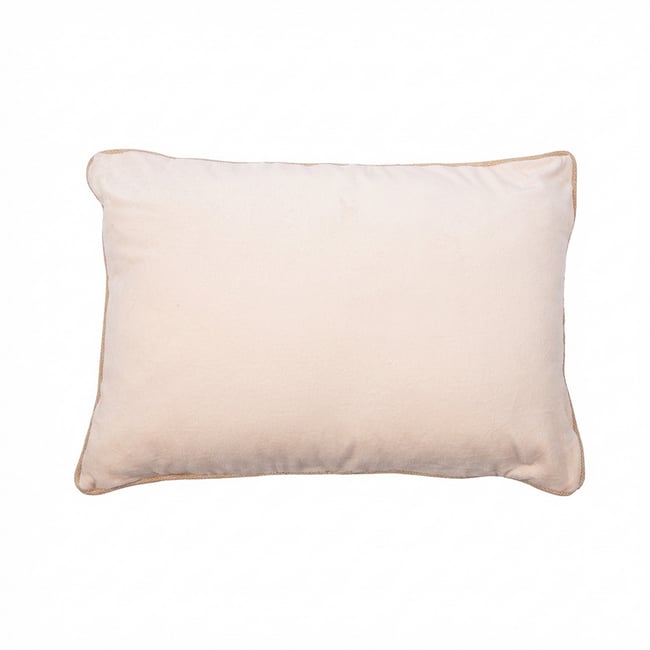 Coussin rectangulaire déhoussable 40x60 cm Velours de Coton Bianca Naturel naturel <span itemprop=