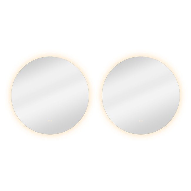 Lot de 2 miroirs lumineux LED anti-buée, MODERN Couleur transparent <span itemprop=